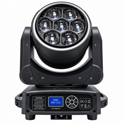 Gold Audio LED-MINI740BER 7x40 Watt B-Eye Zoom Led Beam Wash Moving Head Robot