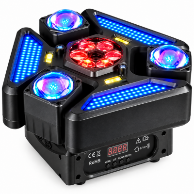  Gold Audio LED-E068 6 Kollu Beam, Gobo, Strobe ve Lazer Işık 150Watt