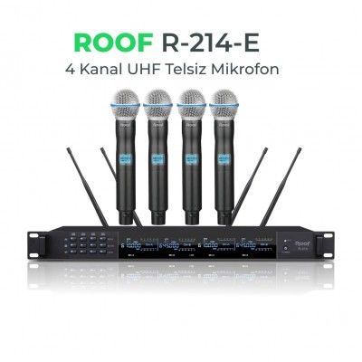 Roof R214E 4 lü Kablosuz El Mikrofonu