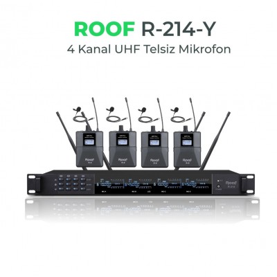 Roof R214Y 4 lü Kablosuz Yaka Mikrofonu