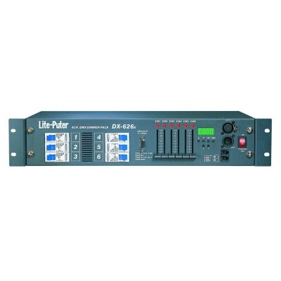Lite Puter DX-626 6 Kanal Rack Tipi Dijital Dimmer 6x20 Amper