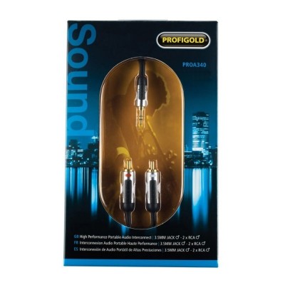 Profigold PROA3401 Hi-Fi Stereo Ses Kablosu 3.5 mm - 2xRca 1 Metre