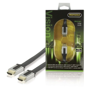 Profigold PROV1601 24K Altın Kaplama 2K/4K Flat HDMI Kablo 1 Metre