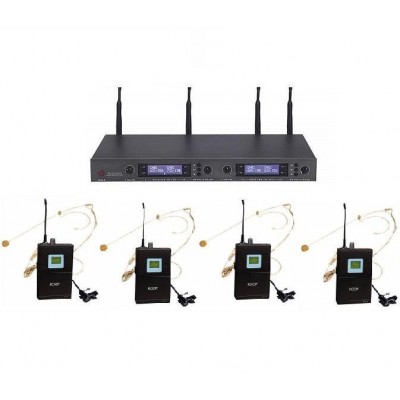 Roof R4000H 4 lü Kablosuz Headset Mikrofonu