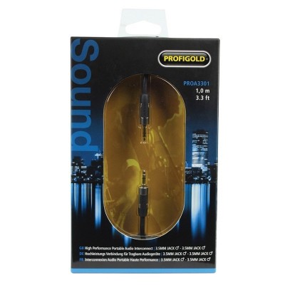 Profigold PROA3301 Hi-Fi Stereo Ses Kablosu 3.5 mm - 3.5 mm 1 Metre