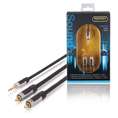 Profigold PROA3403 Hi-Fi Stereo Ses Kablosu 3.5 mm - 2xRca 3 Metre