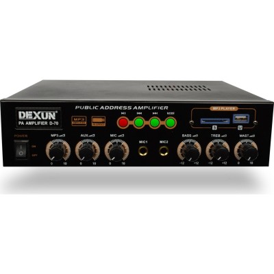 Dexun D70 Mikser Amplifikatör 60 Watt/100V Usb/Sd Kart