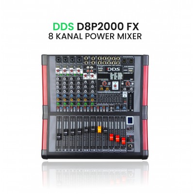 DDS D-8 P2000FX 8 Kanal Power Mikser 2x1000 Watt Efektli Usbli