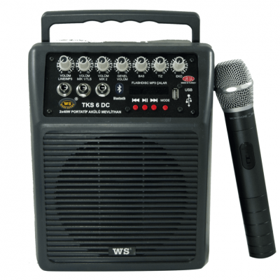 Ws Tech TKS 6 DC 6" Taşınabilir Hoparlör 80 Watt Kablosuz Mikrofon