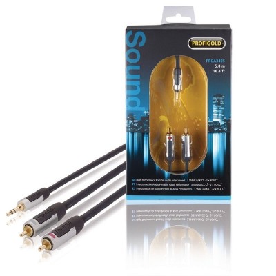 Profigold PROA3405 Hi-Fi Stereo Ses Kablosu 3.5 mm - 2xRca 5 Metre