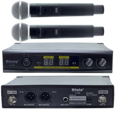 König K-402 Uhf Çift Kanal 2 El Mikrofonu