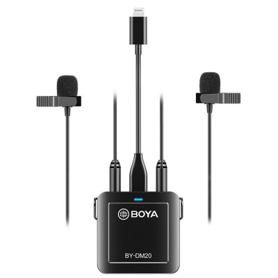 Boya BY-DM20 Dijital Pc Telefon İkili Yaka Mikrofonu Kit Type-C Lightning Giriş (Telefon/PC/Mac)