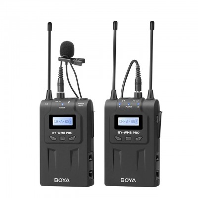 Boya BY-WM8 Pro Kit-1 Prof. Yaka Tipi Kablosuz Kamera Mikrofonu (Kamera/PC)