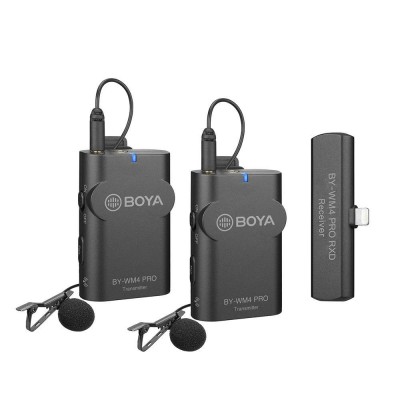 Boya BY-WM4 PRO-K4 Iphone İkili Yaka Tipi Kablosuz Kamera Mikrofonu (Telefon/Kamera)