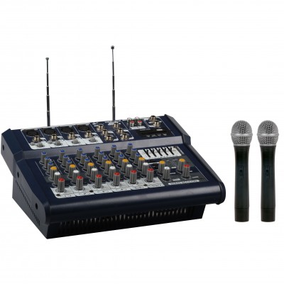 Lentus LNT-800 M 8 Kanal 2 li Telsiz Mikrofonlu Power Mikser 2x400 Watt Efektli Usb/Bluetooth