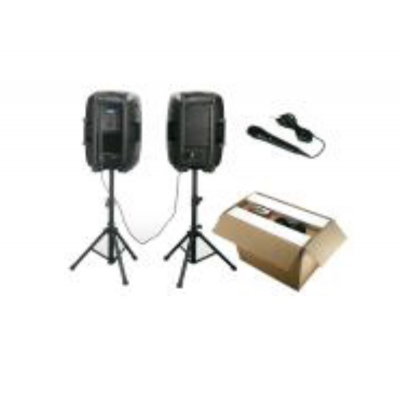 SSP Audio JS15PR 2x15'' Hoparlör (Aktif, Pasif) + Ayak + Mikrofon Seti
