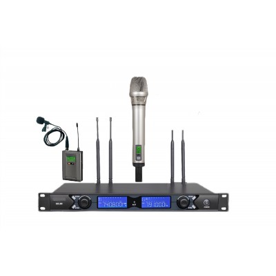 Kraftig U3302R-KH7-KB2 2 li Kablosuz El + Yaka Mikrofonu