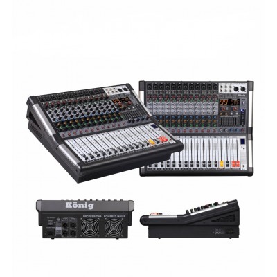 König K-12 P1000Fx 12 Kanal Power Mikser 2x500 Watt Efektli Usbli