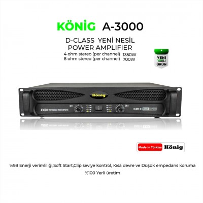 König A-3000 Black Power Amfi 2x1350 Watt /4 ohm