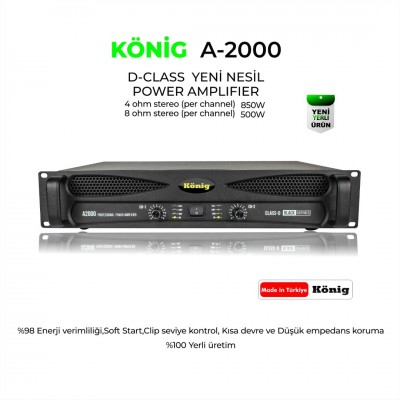 König A-2000 Black Power Amfi  2x850 Watt /4 ohm