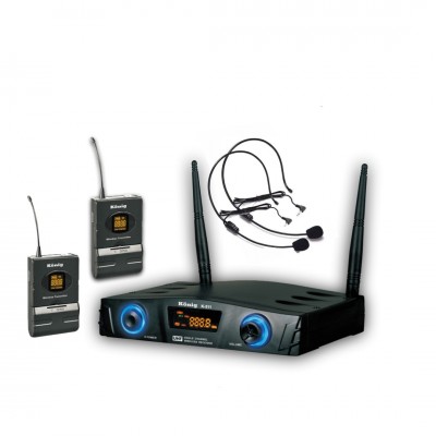König K-312 YY UHF Çift Kanal 2 Yaka Kablosuz Mikrofon