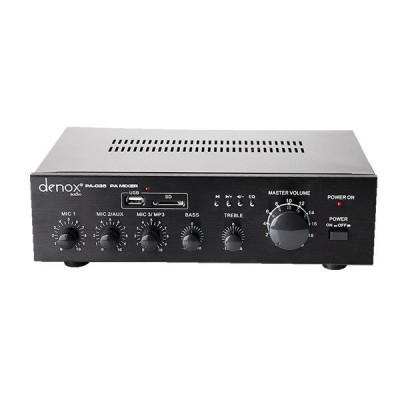 DENOX  PA-035 4 Kanal Mikser Amplifikatör 35 Watt/100V